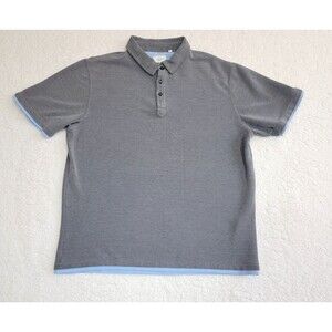 7 Diamonds Men's Polo Shirt Large Luxe Soft Short Sleeve Grey Golf